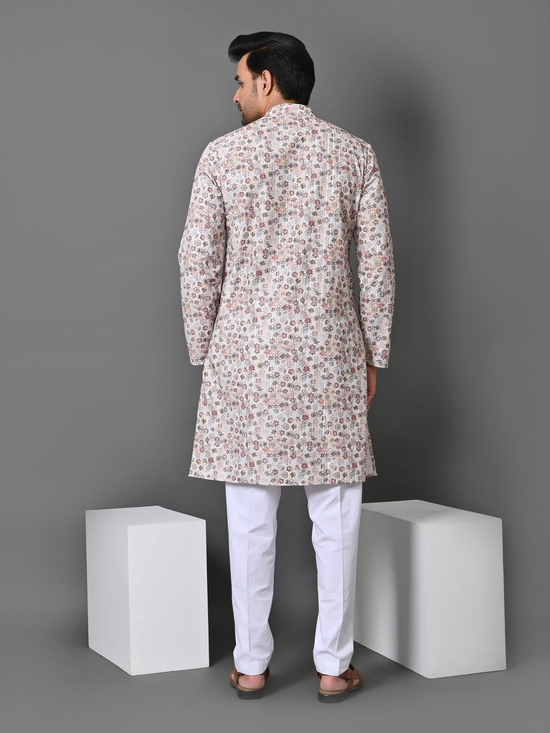 Floral Beige Kurta Set