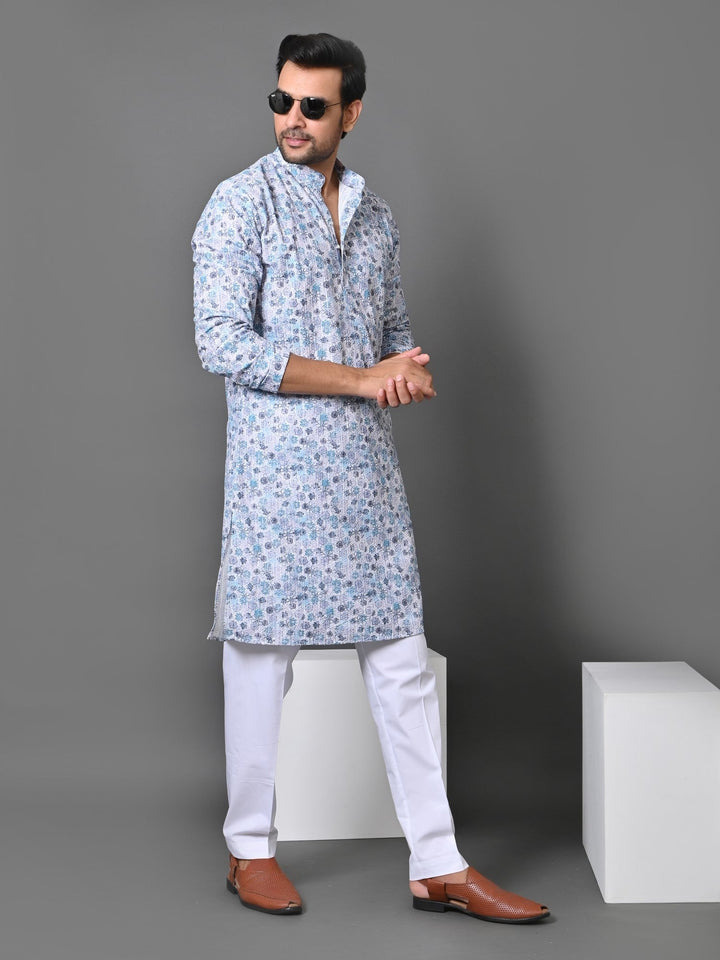 Floral Blue Kurta Set