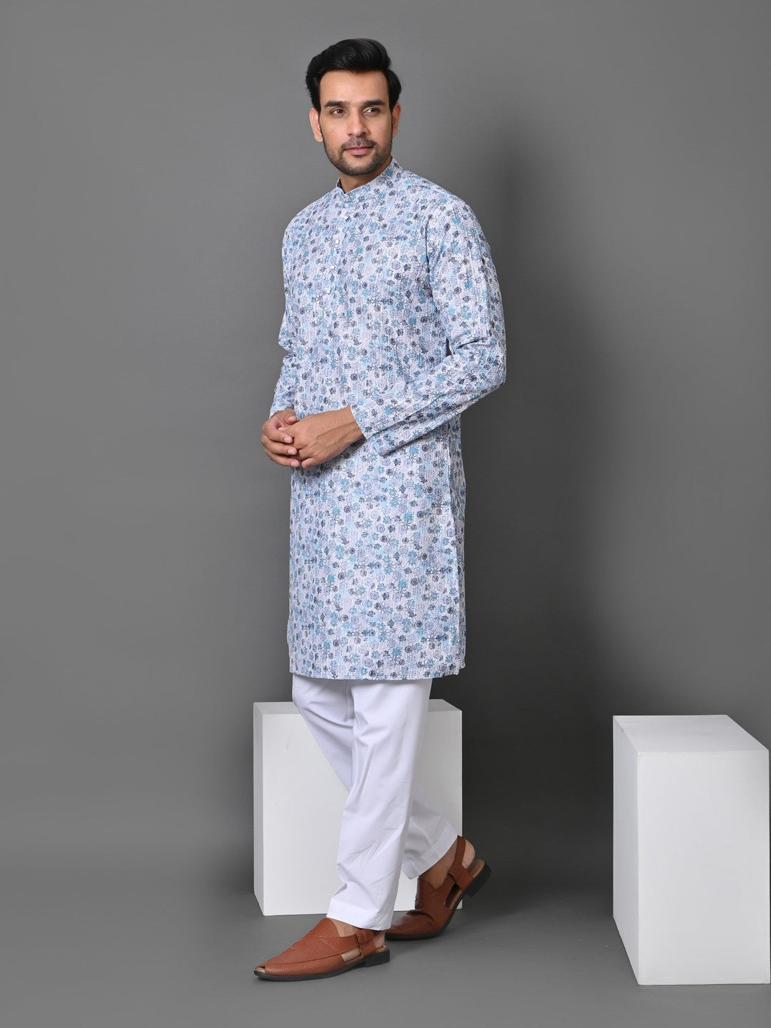 Floral Blue Kurta Set