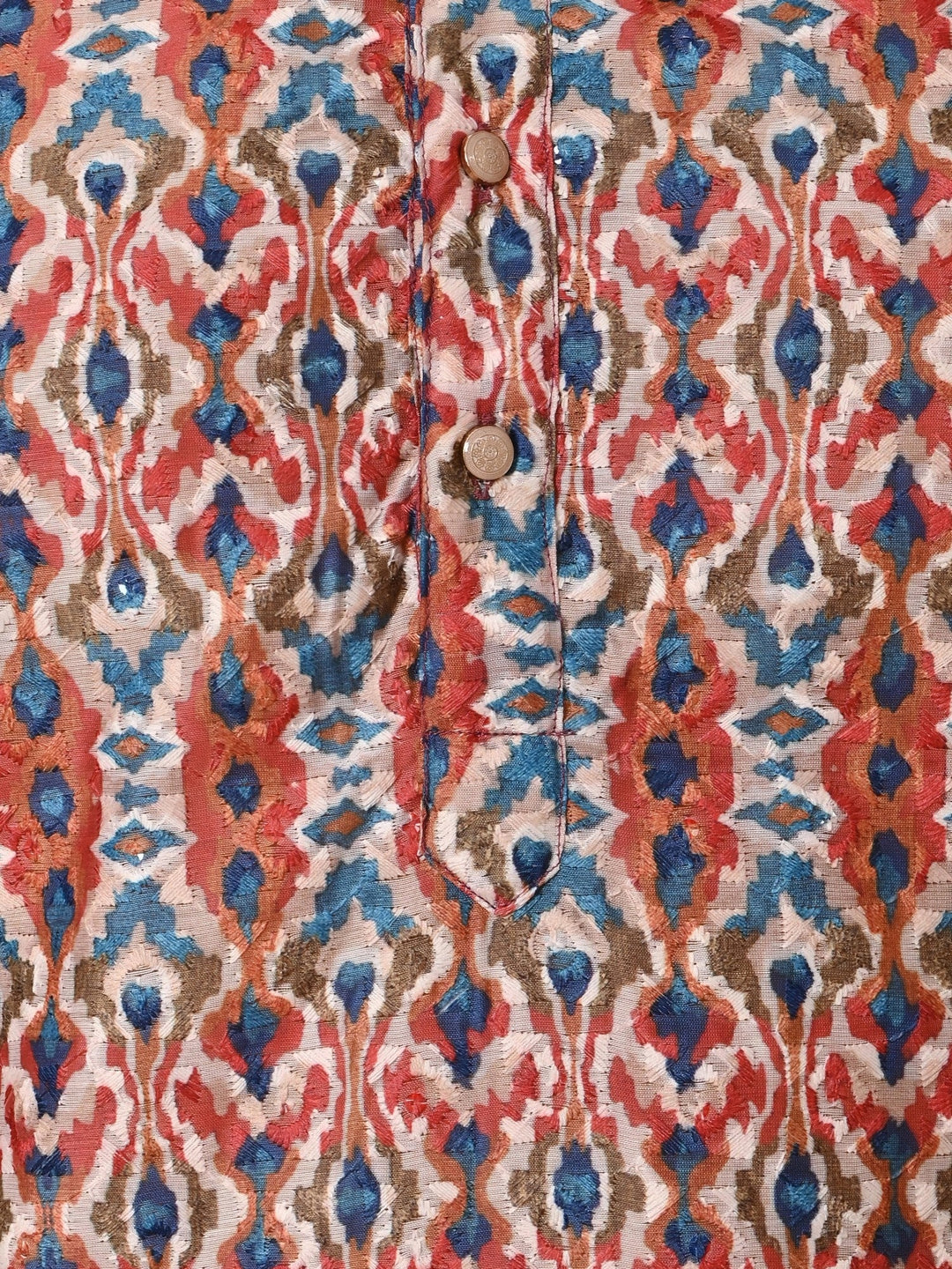 Abstract Red Kurta Set