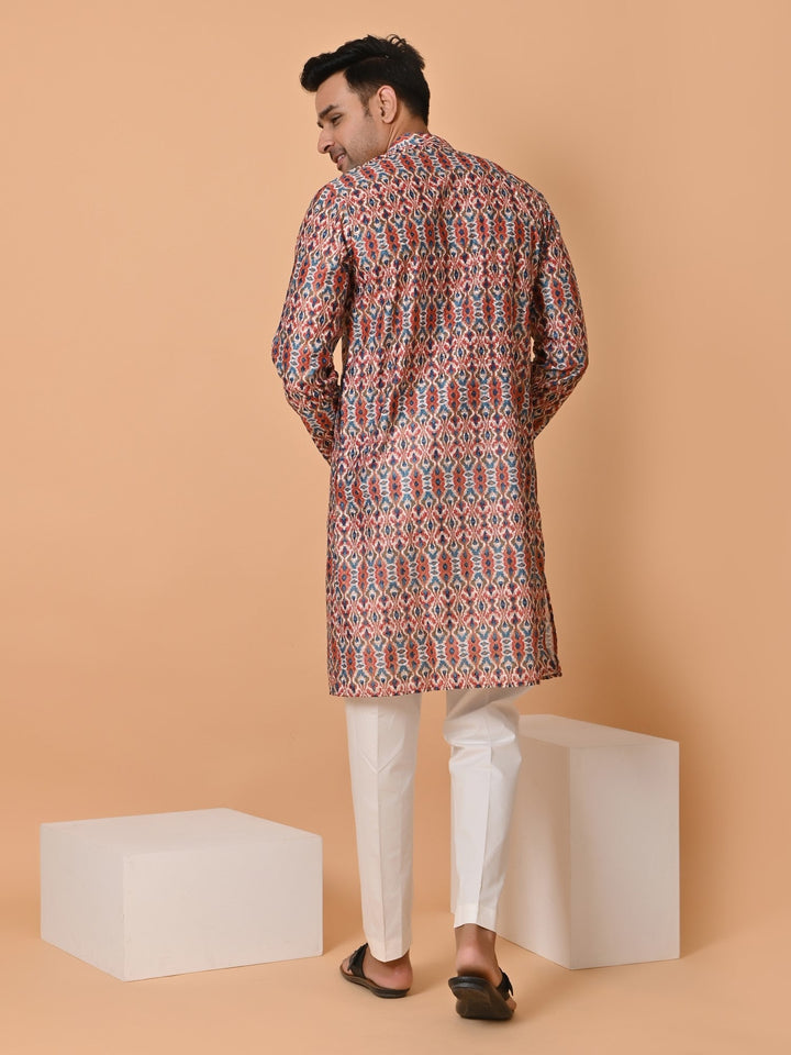 Abstract Red Kurta Set