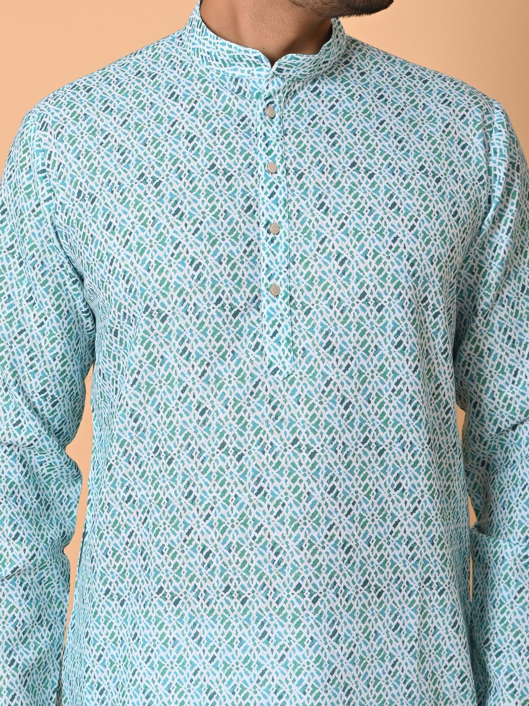 Abstract Green Kurta Set