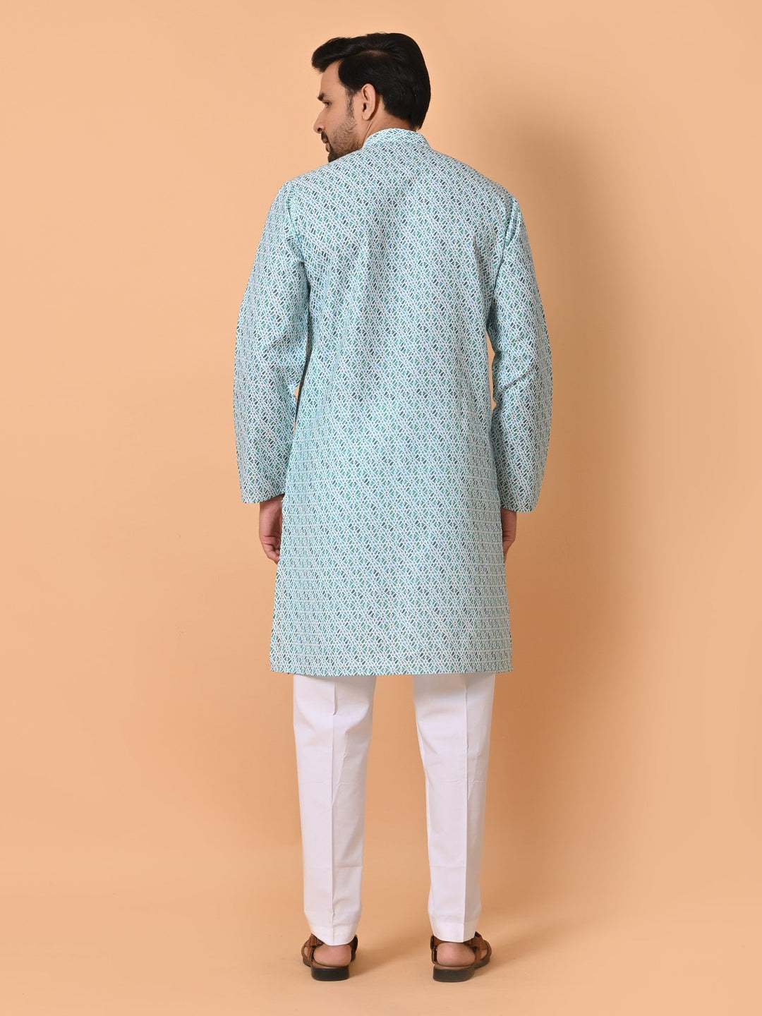 Abstract Green Kurta Set