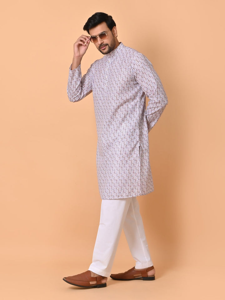 Abstract White Kurta Set