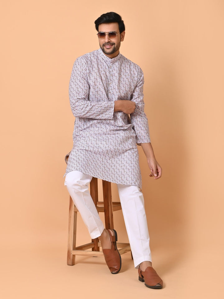 Abstract White Kurta Set