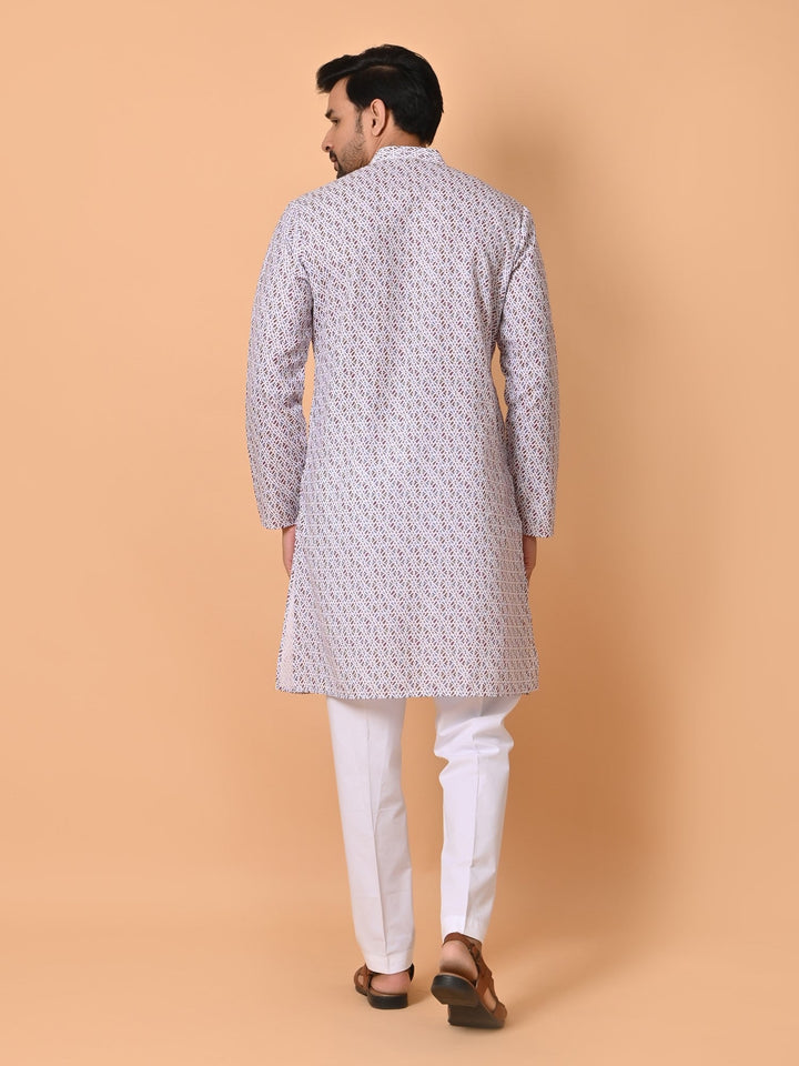 Abstract White Kurta Set