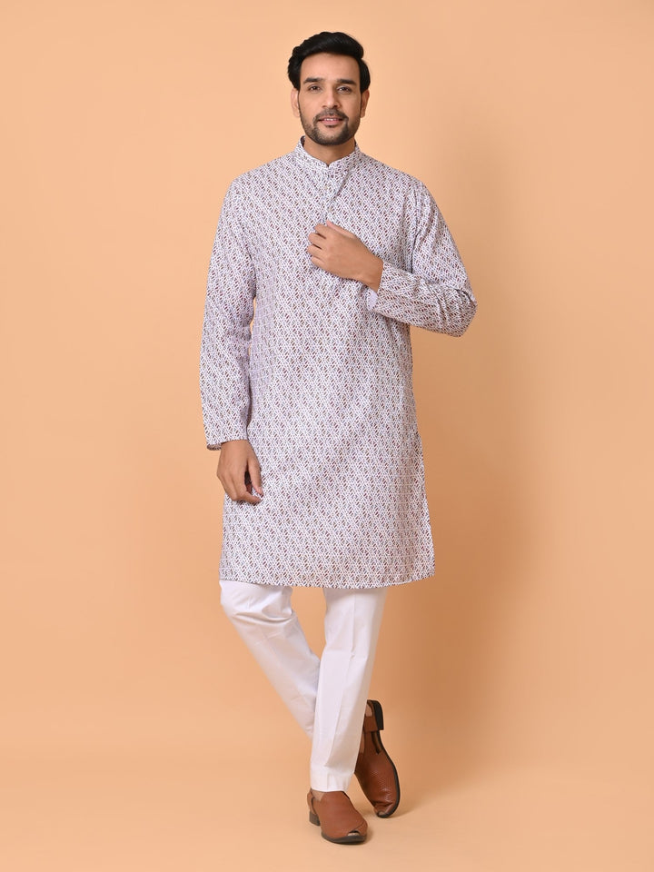 Abstract White Kurta Set