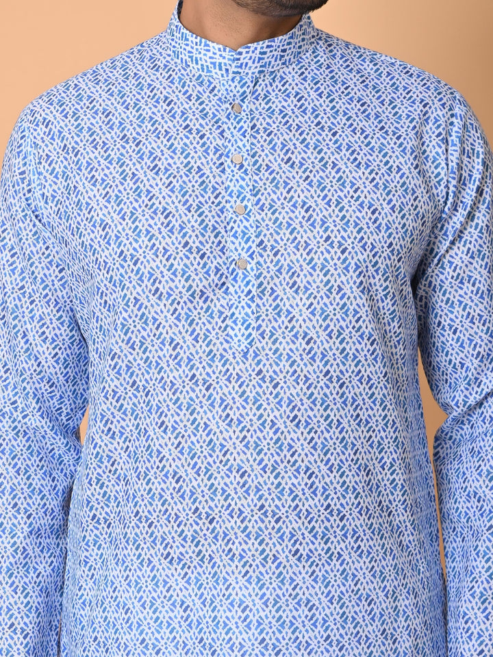 Abstract Blue Kurta Set