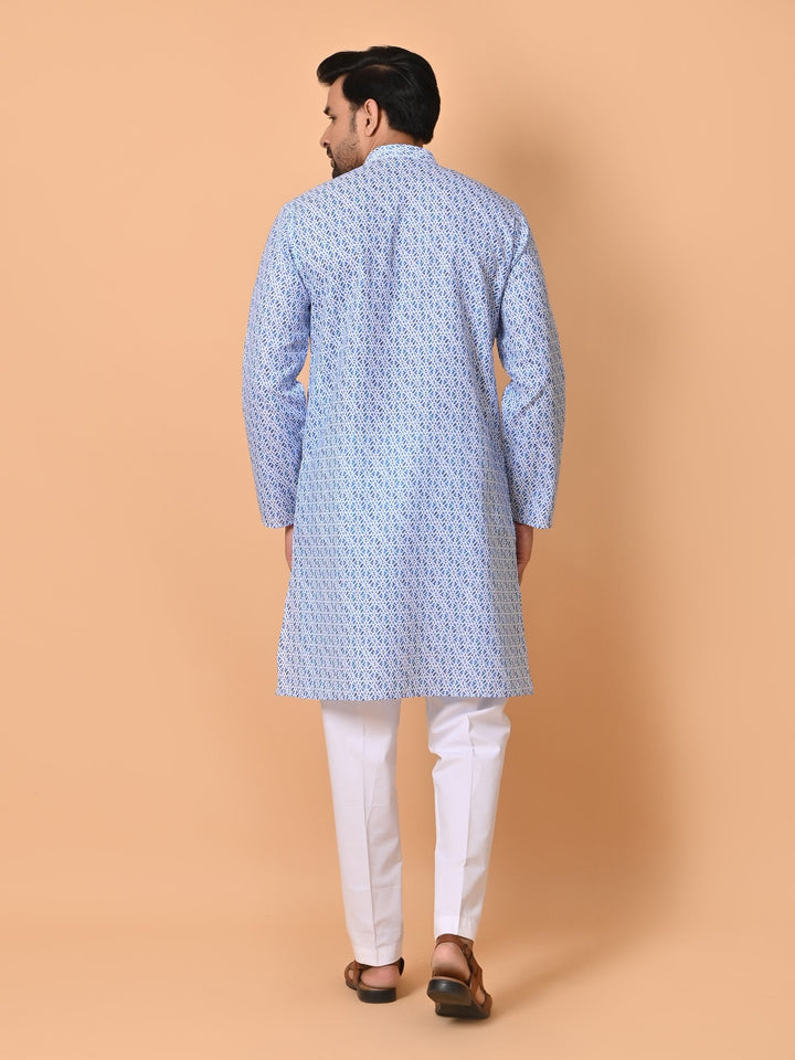 Abstract Blue Kurta Set