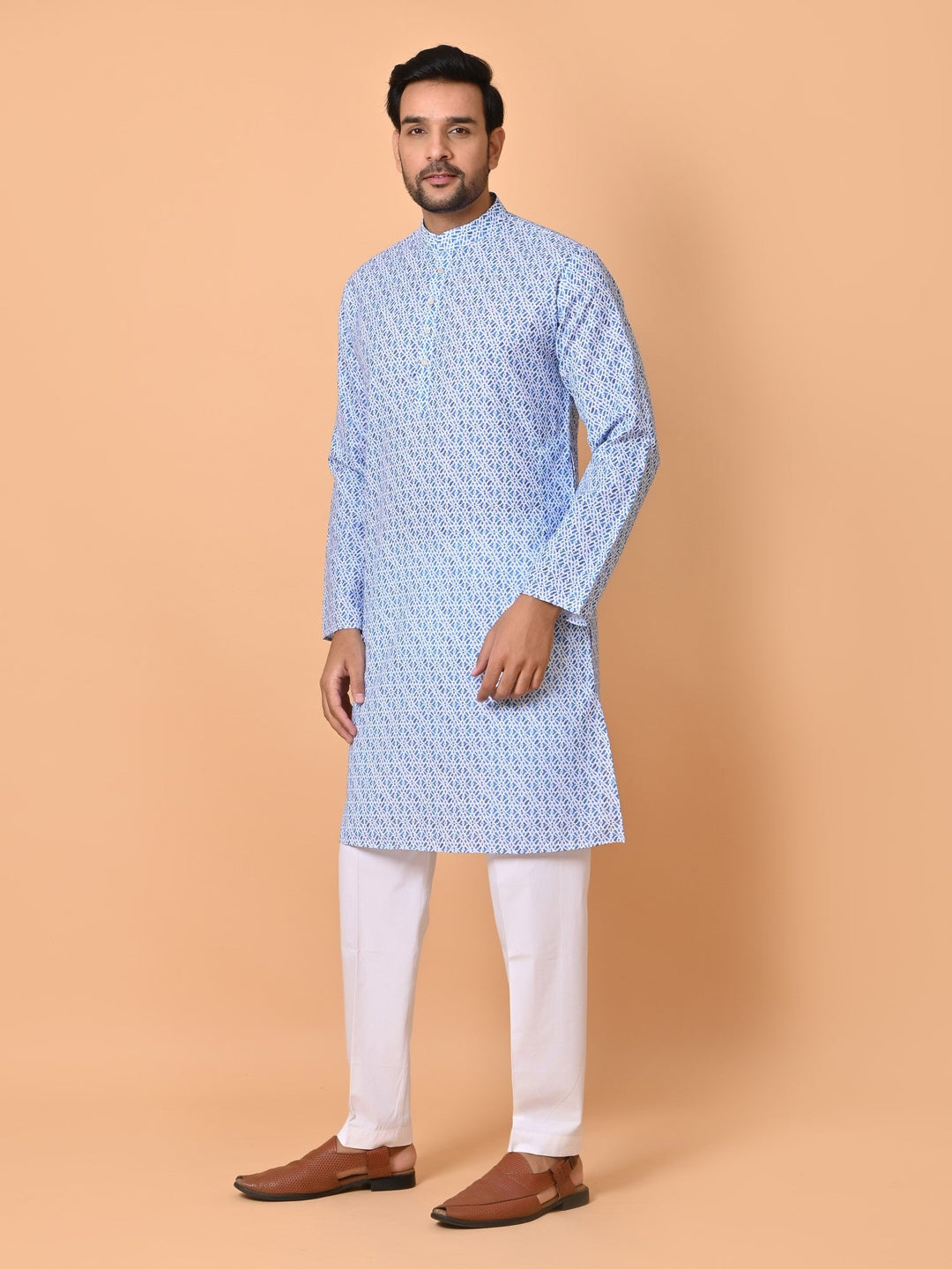 Abstract Blue Kurta Set