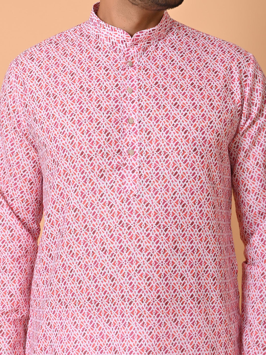 Abstract Pink Kurta Set