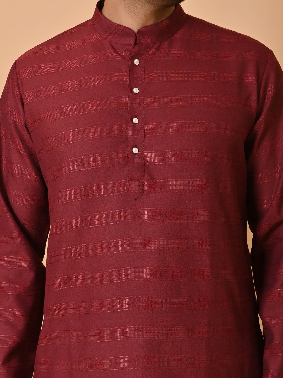 Striped Wine Kurta Set