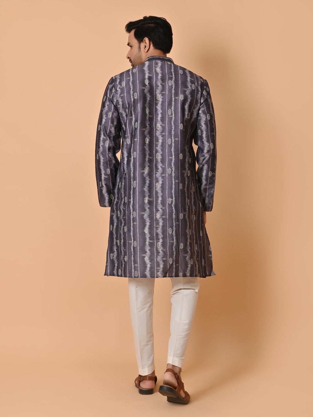 Striped Grey Kurta Set