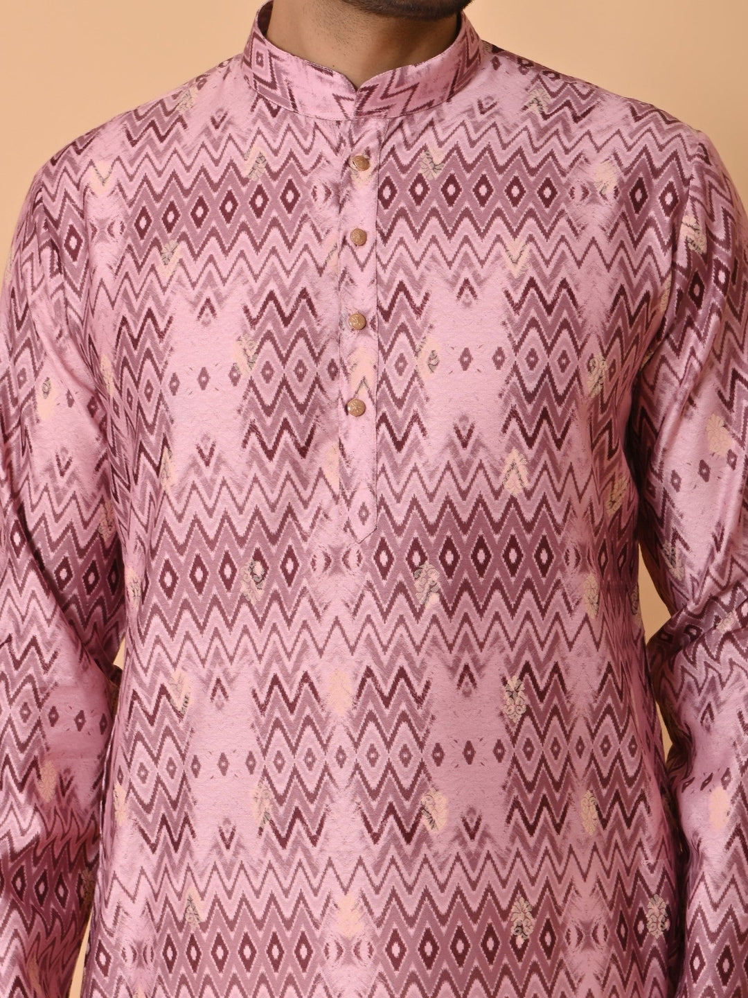 Geometric Pink Kurta Set