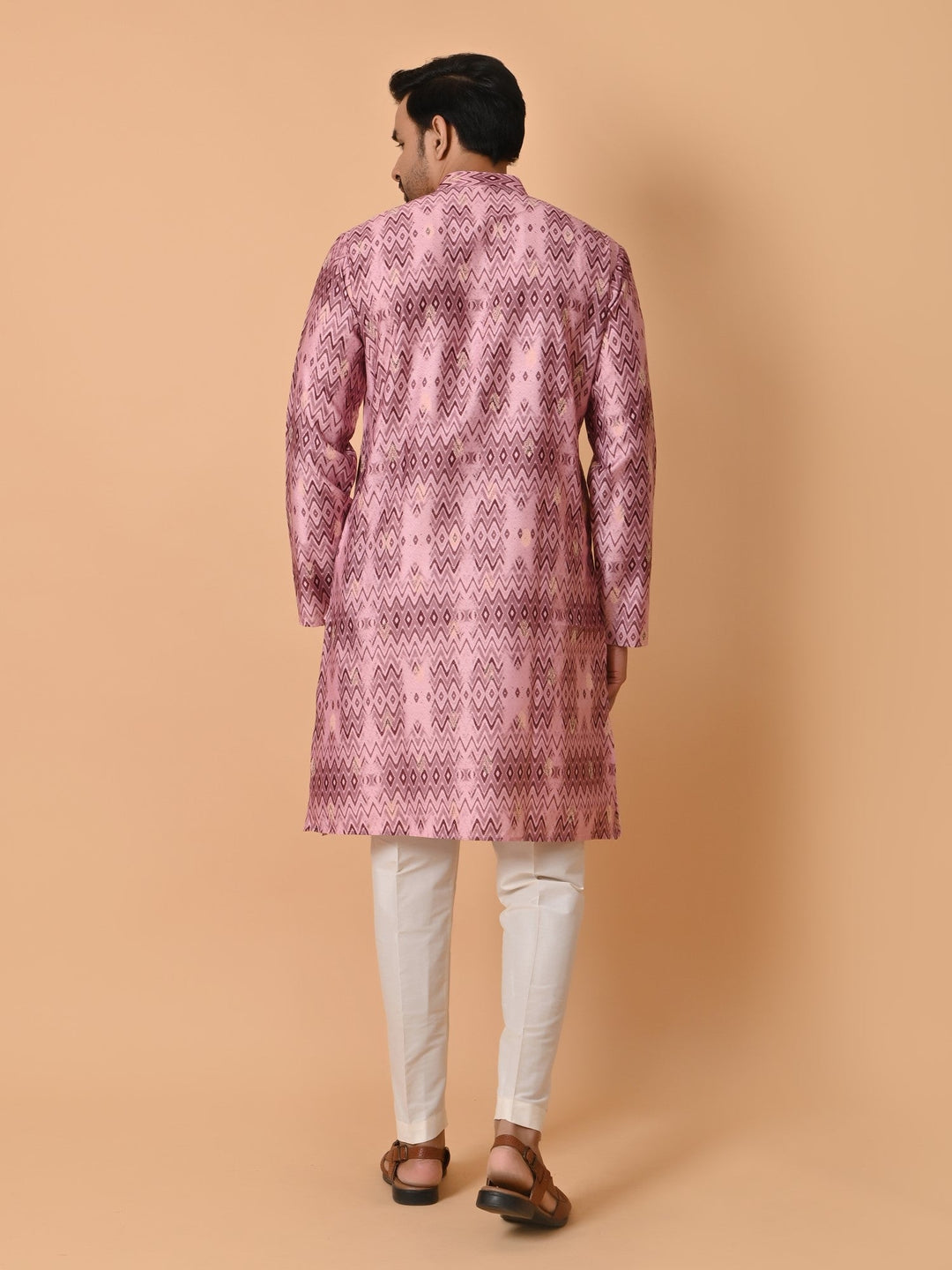 Geometric Pink Kurta Set