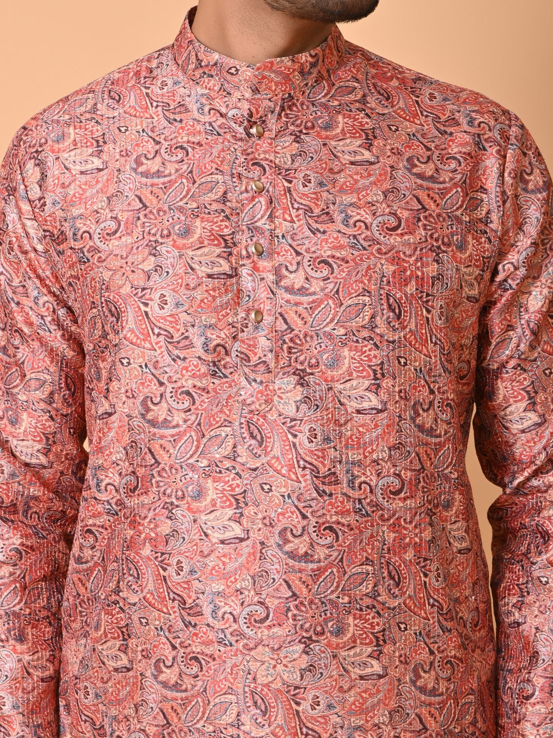 Paisley Red Kurta Set