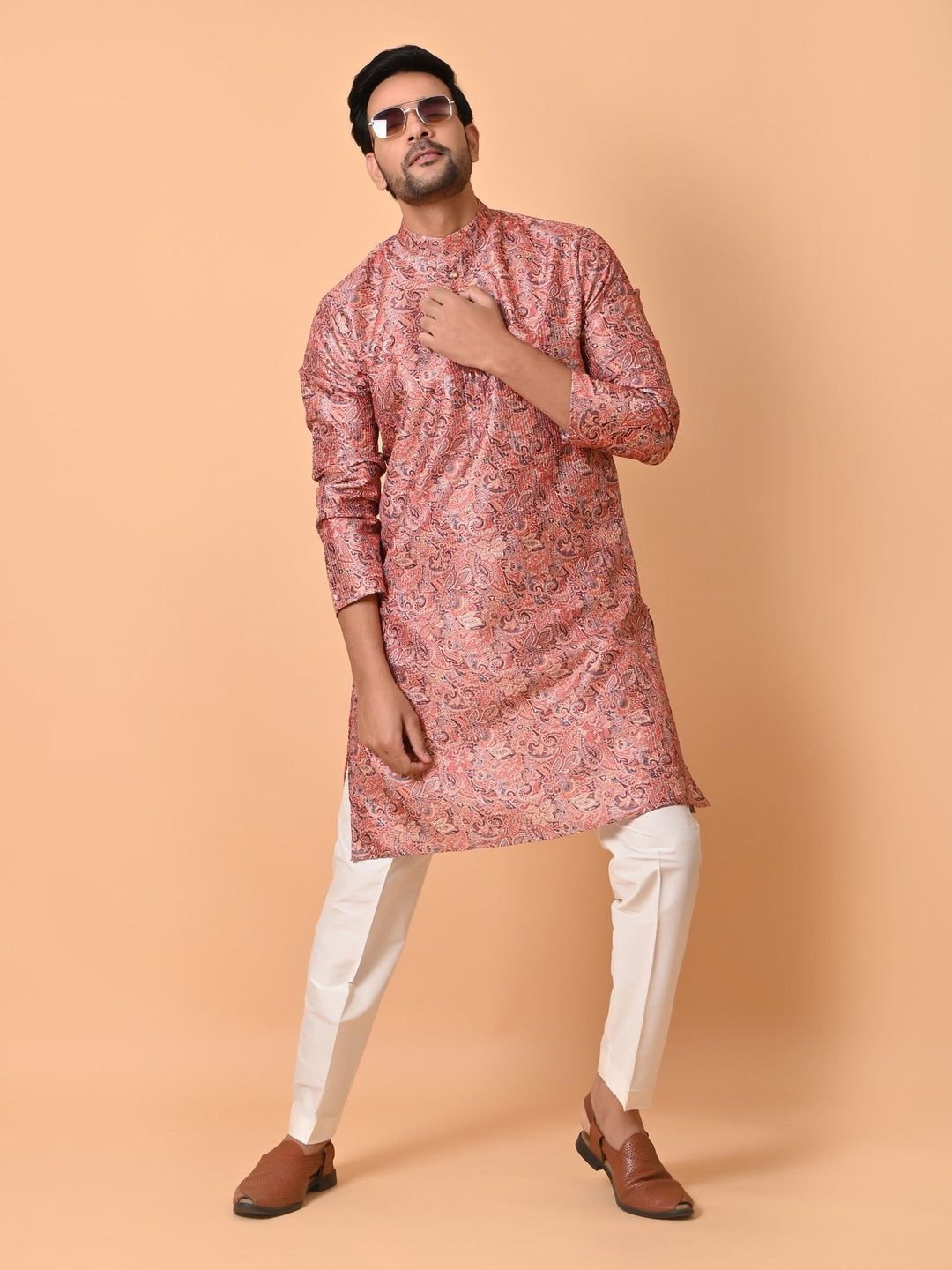 Paisley Red Kurta Set