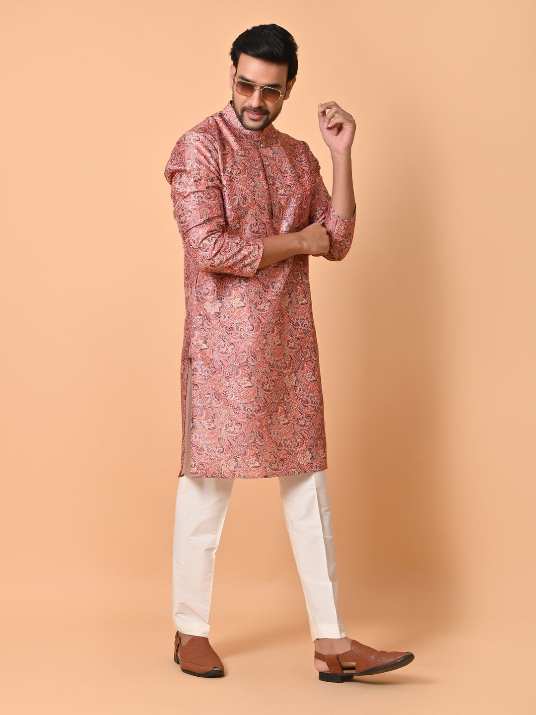 Paisley Red Kurta Set