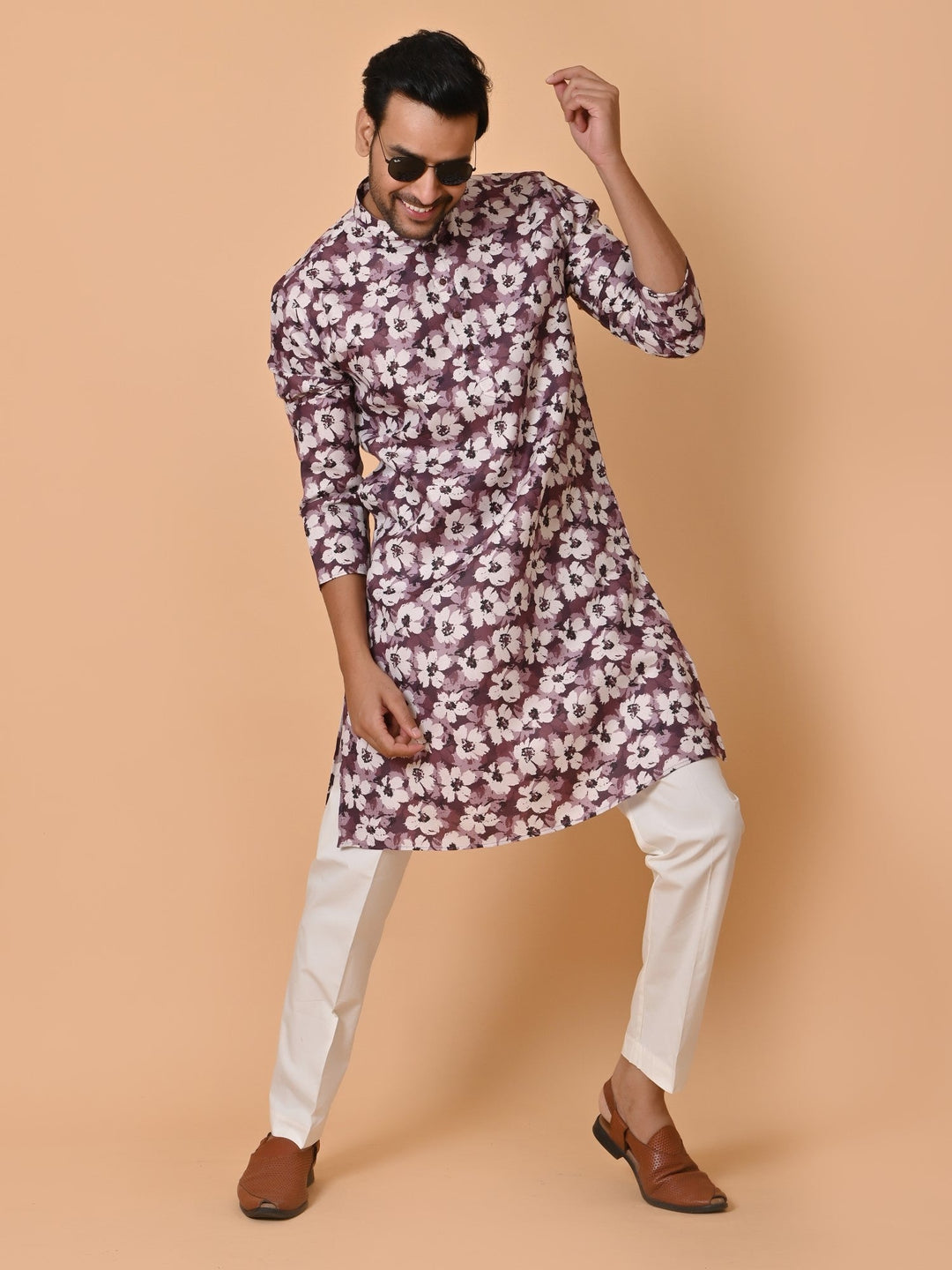 Floral Purple Kurta Set