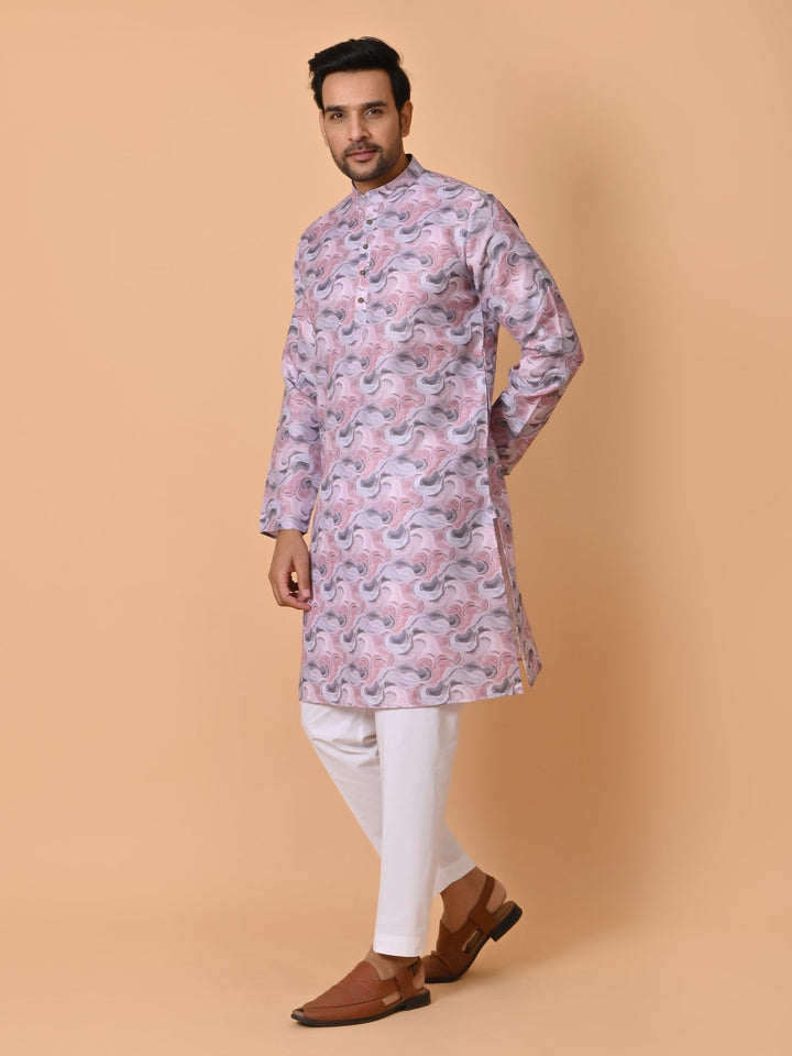 Textured Pink Kurta Set