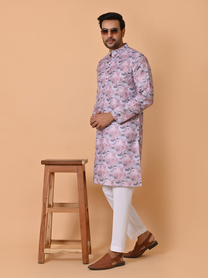 Textured Pink Kurta Set