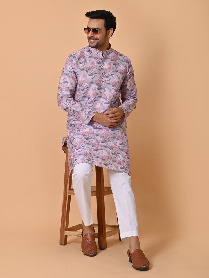 Textured Pink Kurta Set