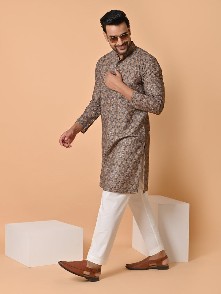 Chikan Grey Kurta Set