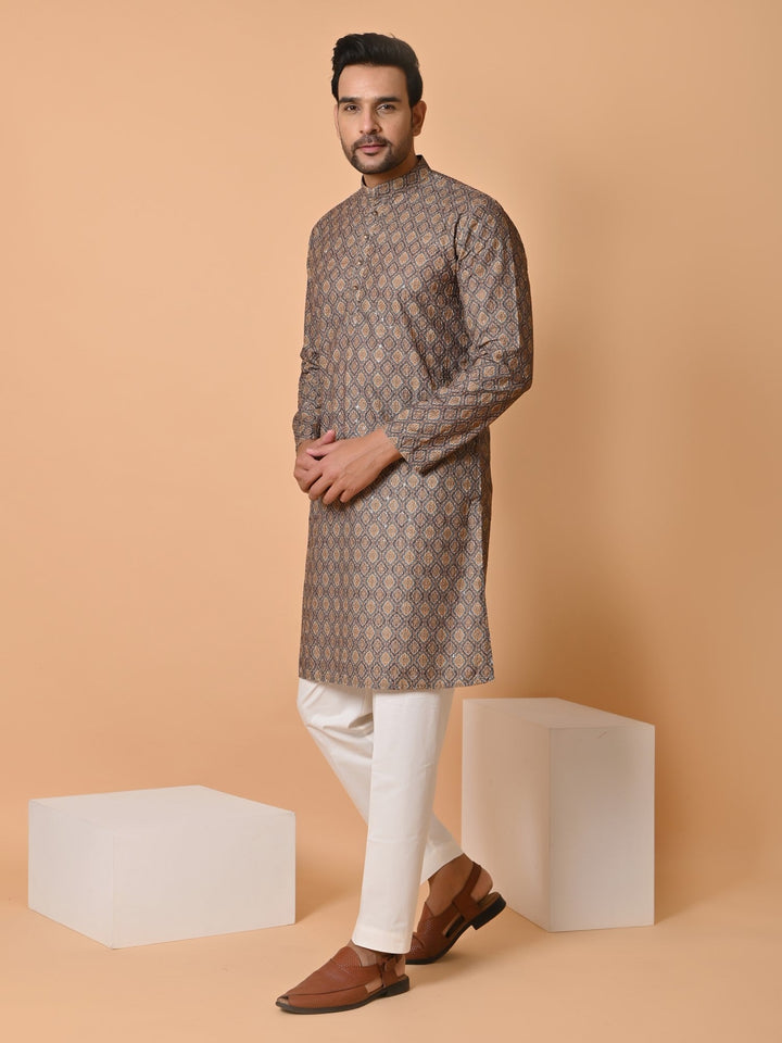 Chikan Grey Kurta Set