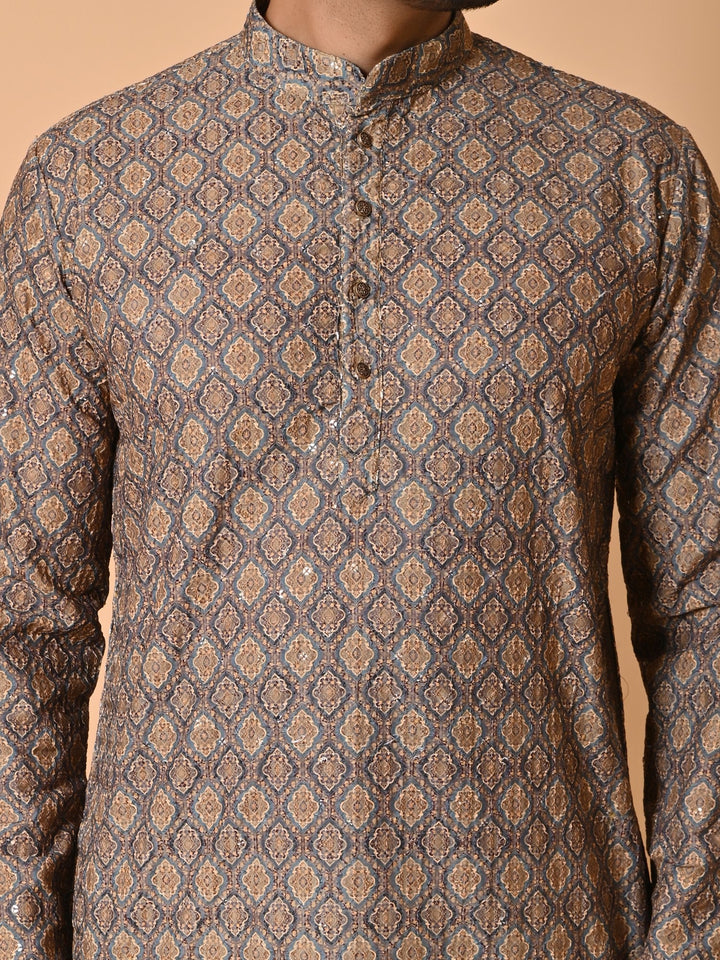 Chikan Grey Kurta Set