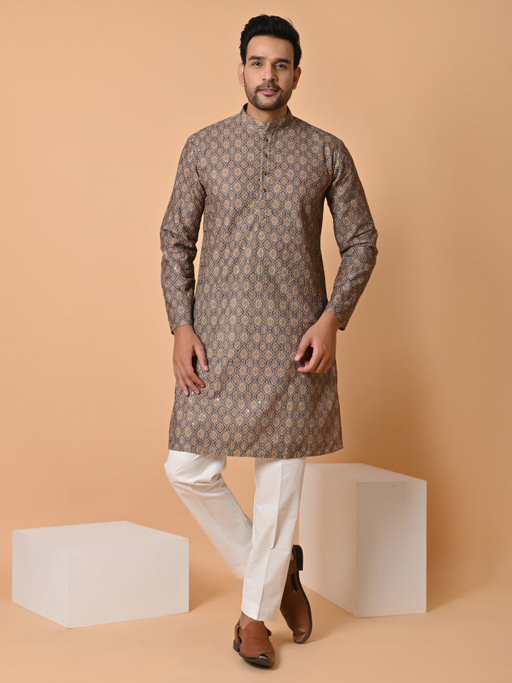 Chikan Grey Kurta Set