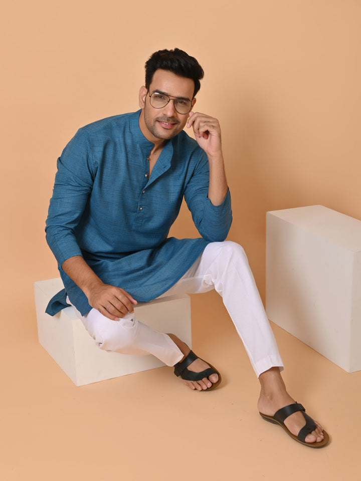 Solid Blue Kurta Set