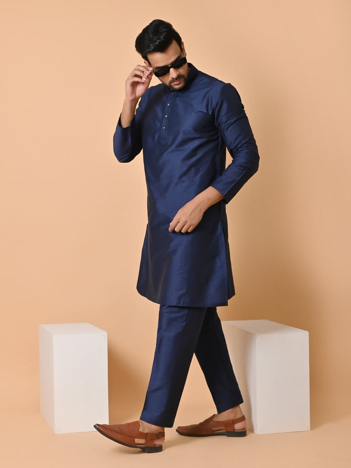 Solid Navy Blue Kurta Set