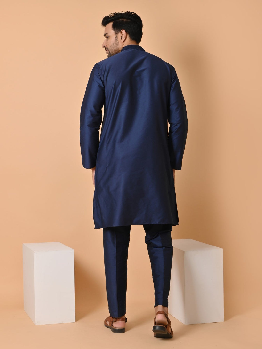 Solid Navy Blue Kurta Set