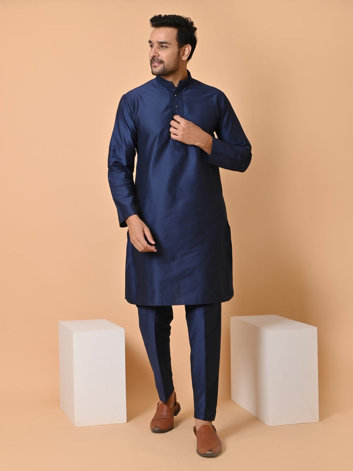 Solid Navy Blue Kurta Set