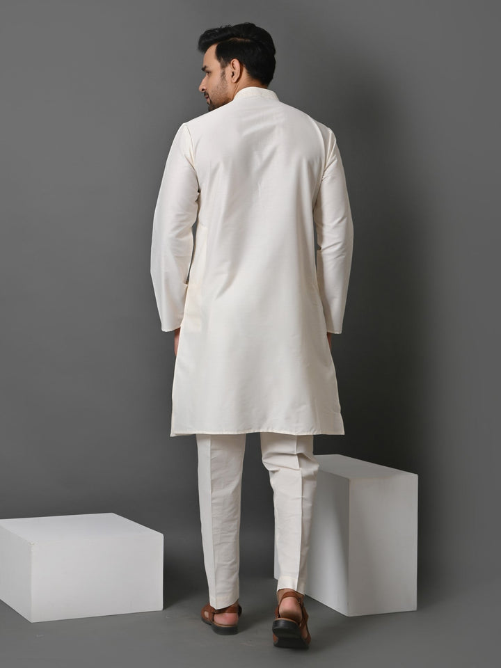 Solid Off White Kurta Set