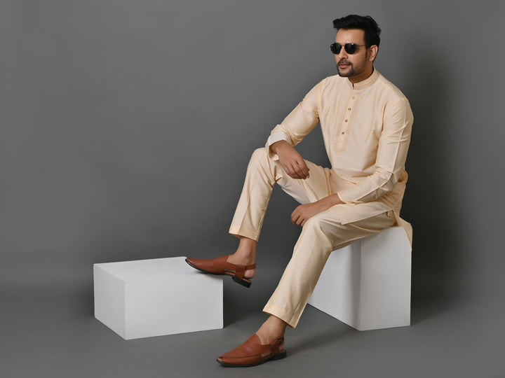 Solid Gold Kurta Set