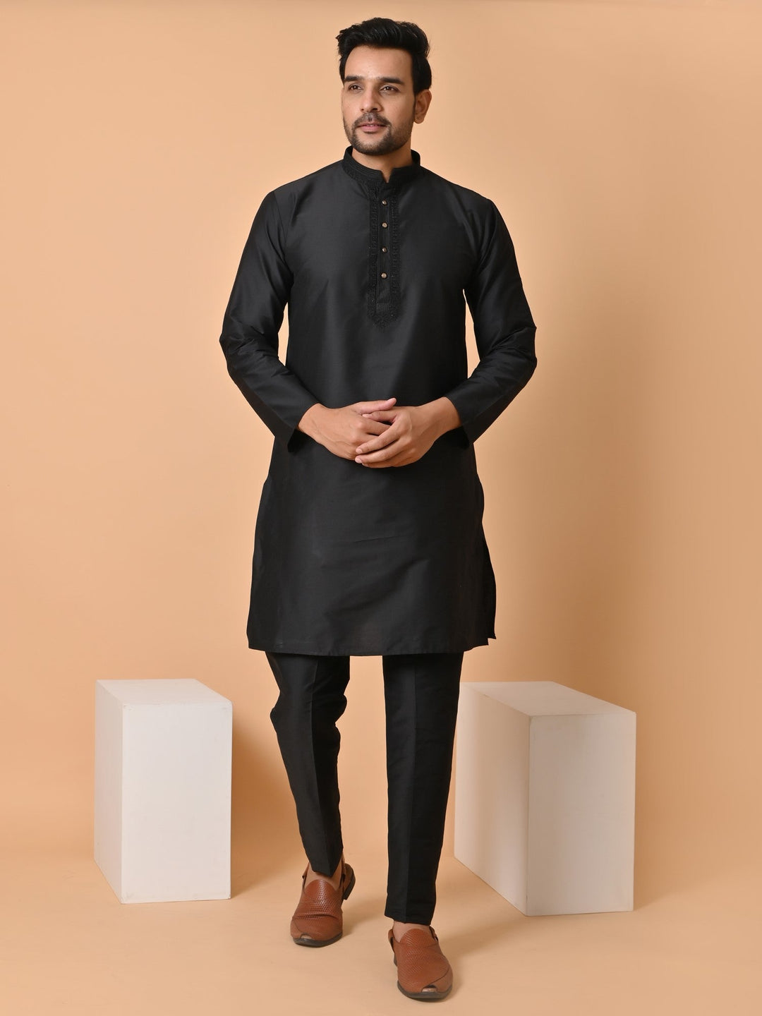 Solid Black Kurta Set