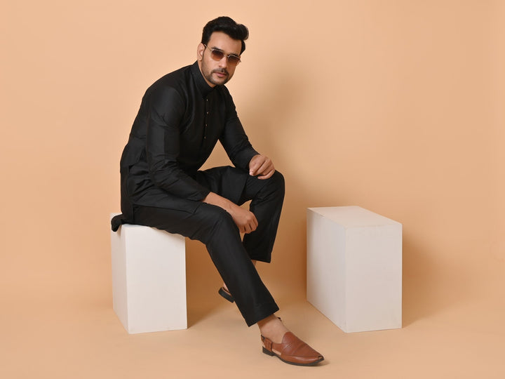 Solid Black Kurta Set