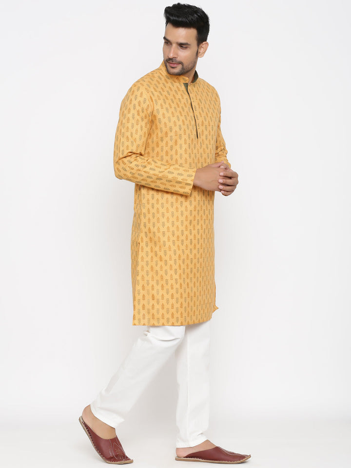 Ethnic Motifs Mustard Kurta Set