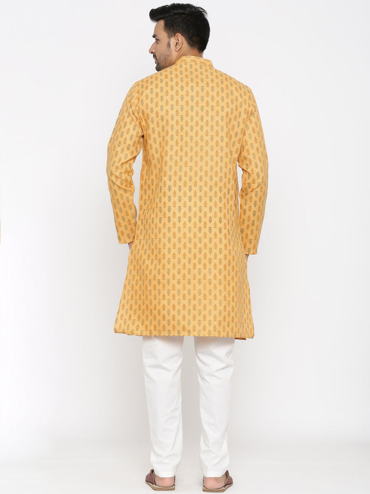 Ethnic Motifs Mustard Kurta Set
