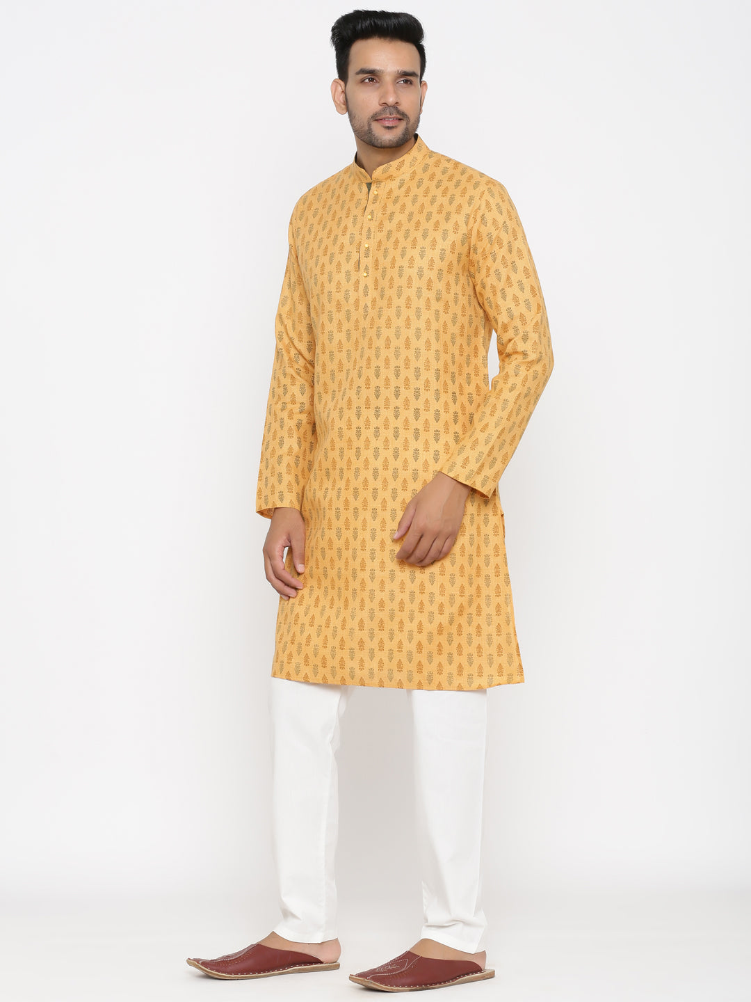 Ethnic Motifs Mustard Kurta Set