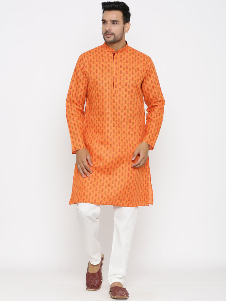 Ethnic Motifs Orange Kurta Set