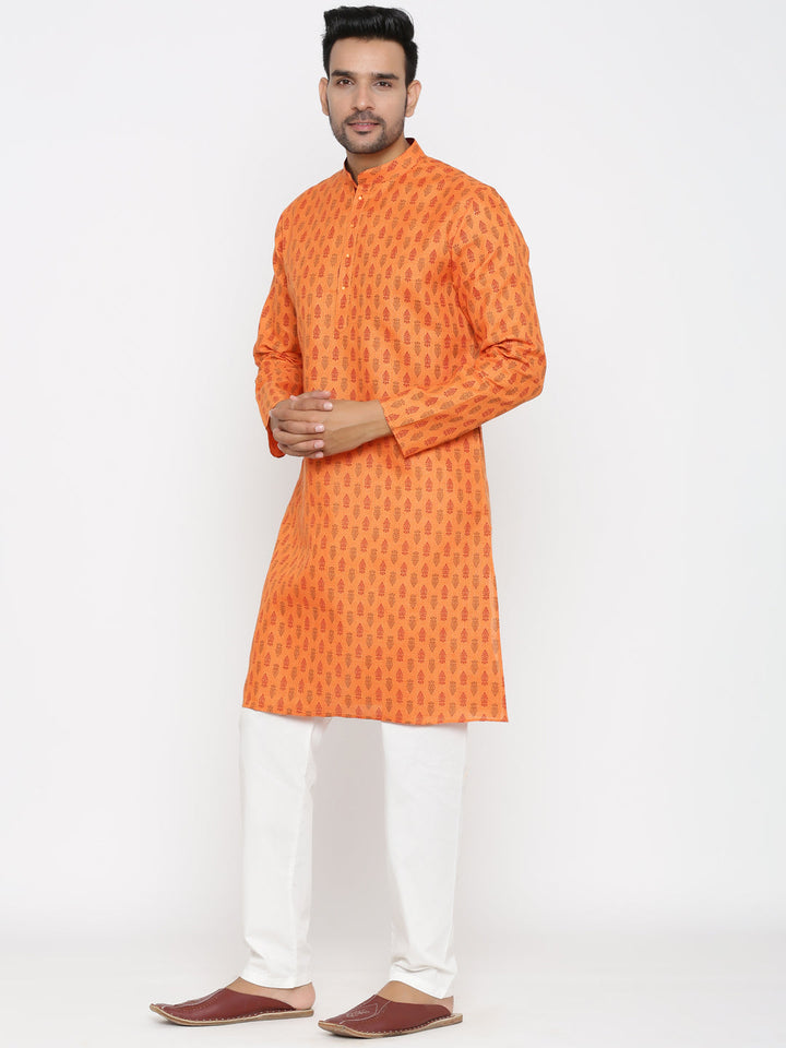 Ethnic Motifs Orange Kurta Set