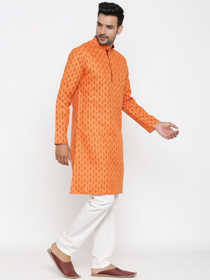 Ethnic Motifs Orange Kurta Set