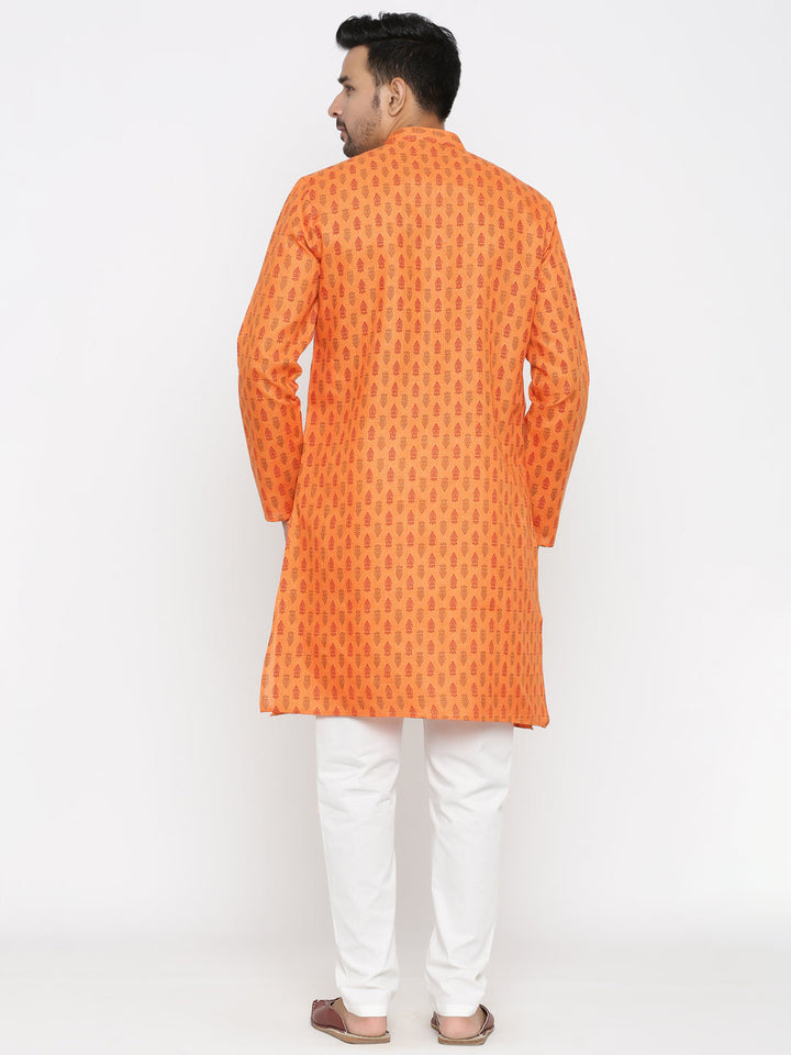 Ethnic Motifs Orange Kurta Set