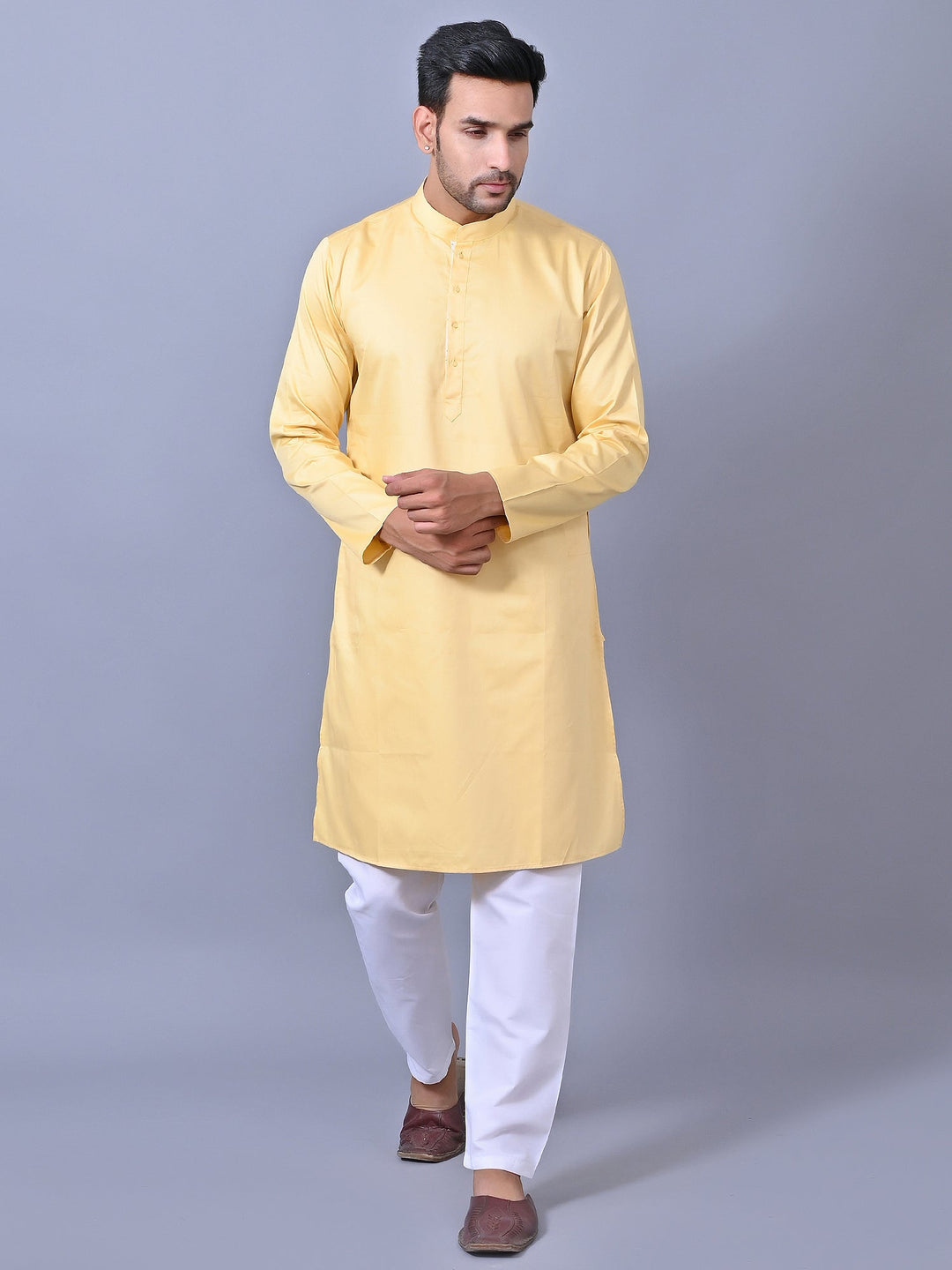 Solid Yellow Kurta Set