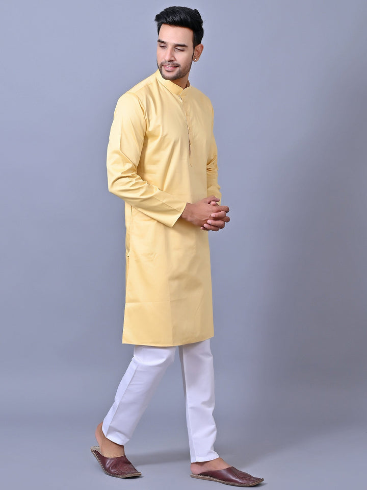 Solid Yellow Kurta Set