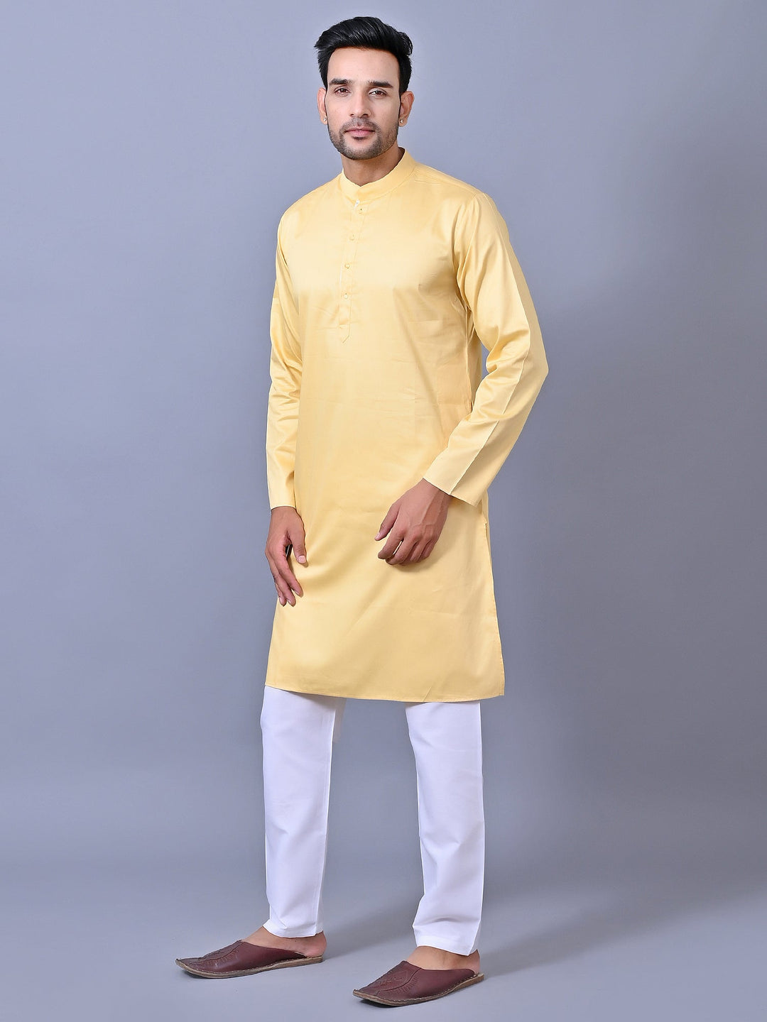 Solid Yellow Kurta Set