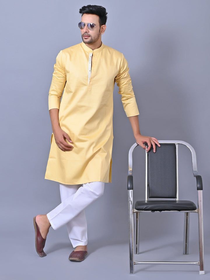 Solid Yellow Kurta Set