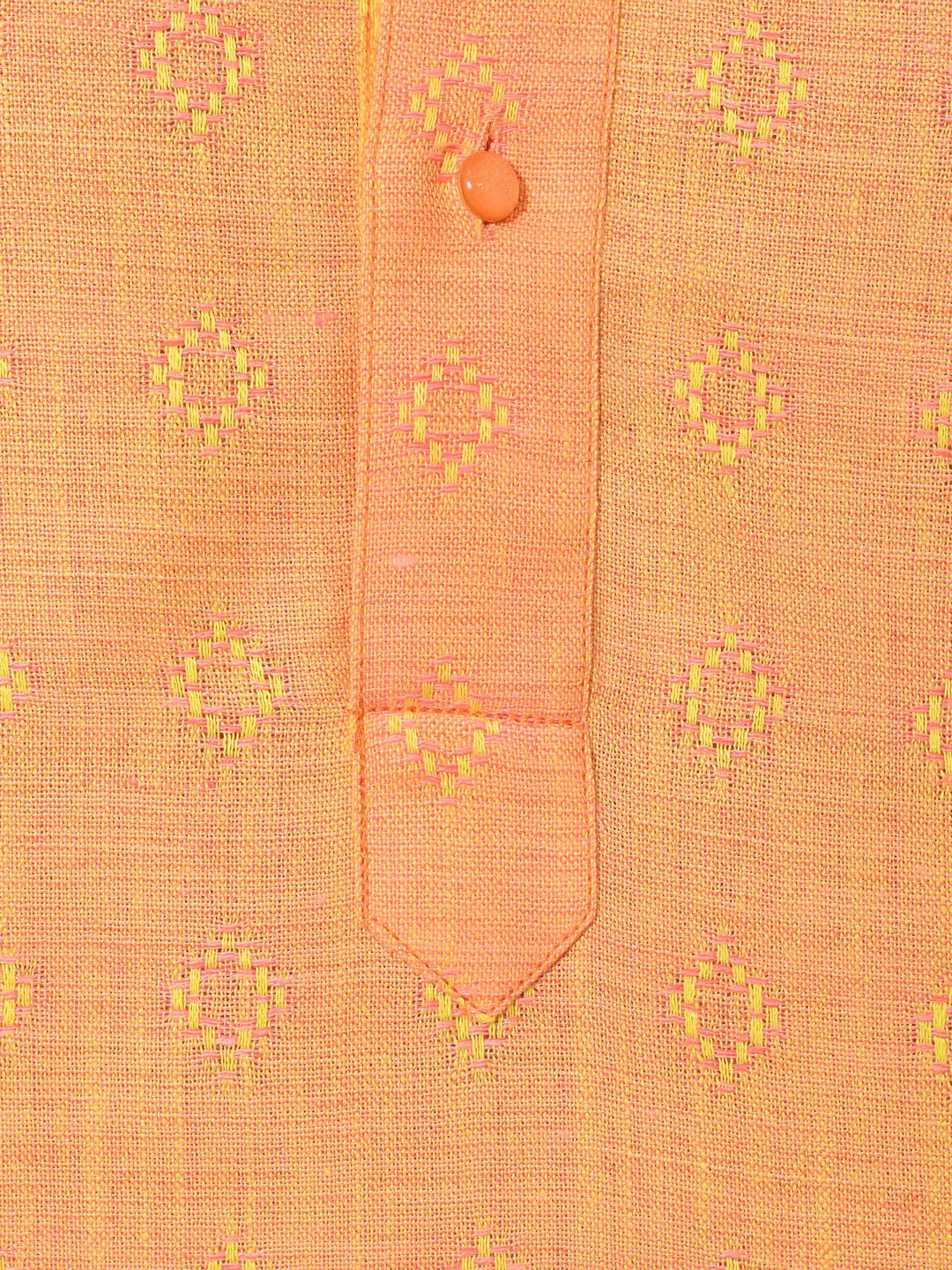 Self Design Orange Kurta Set
